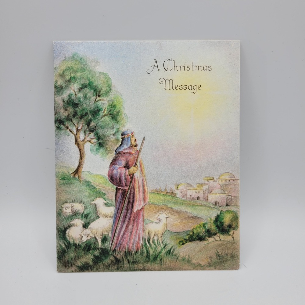 Vintage Hallmark Christmas Card A Christmas Message Nativity Signed